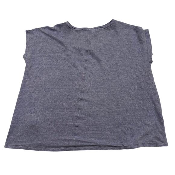 J Jill Love Linen 100% Linen Casual Cap Sleeve Boxy Crew Neck Top L Blue, XLP - Picture 7 of 7